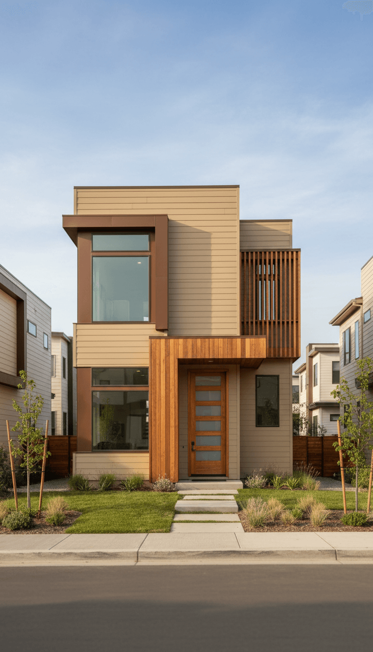 Smart modular homes with contemporary design in residential development