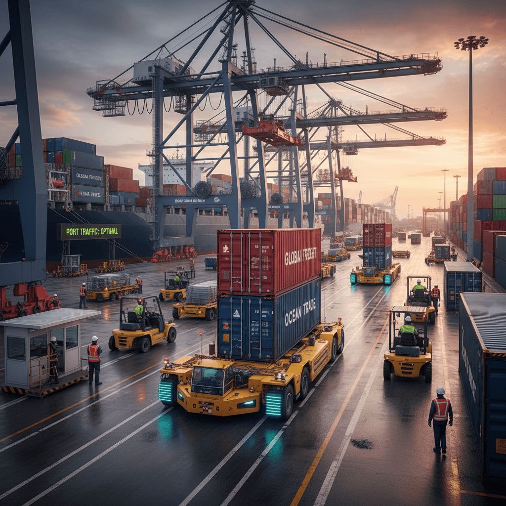 Ports and logistics yards