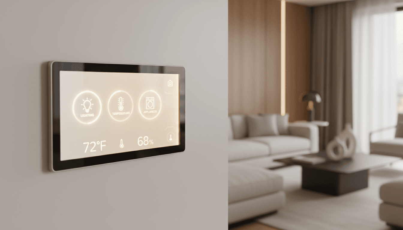 Smart control panel for lighting, heating, and appliance management