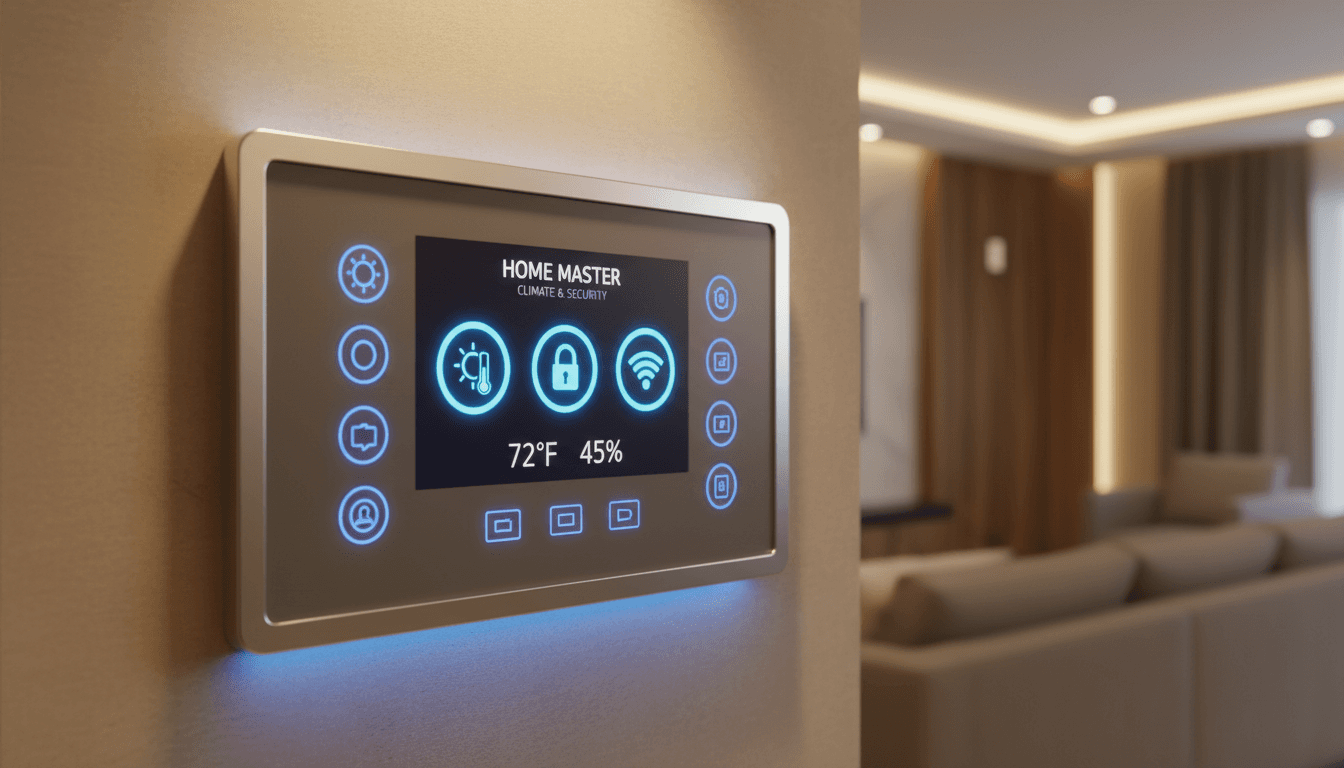 Smart control panel for lighting, heating, and air conditioning