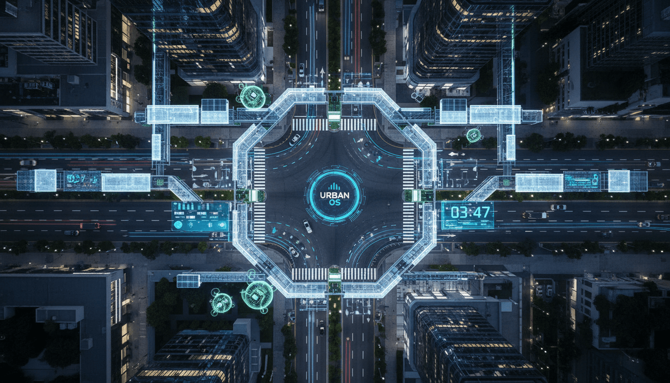 Connected urban infrastructure showing smart mobility and intelligent traffic systems